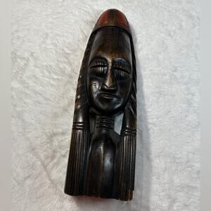 Wooden carved tribal head
